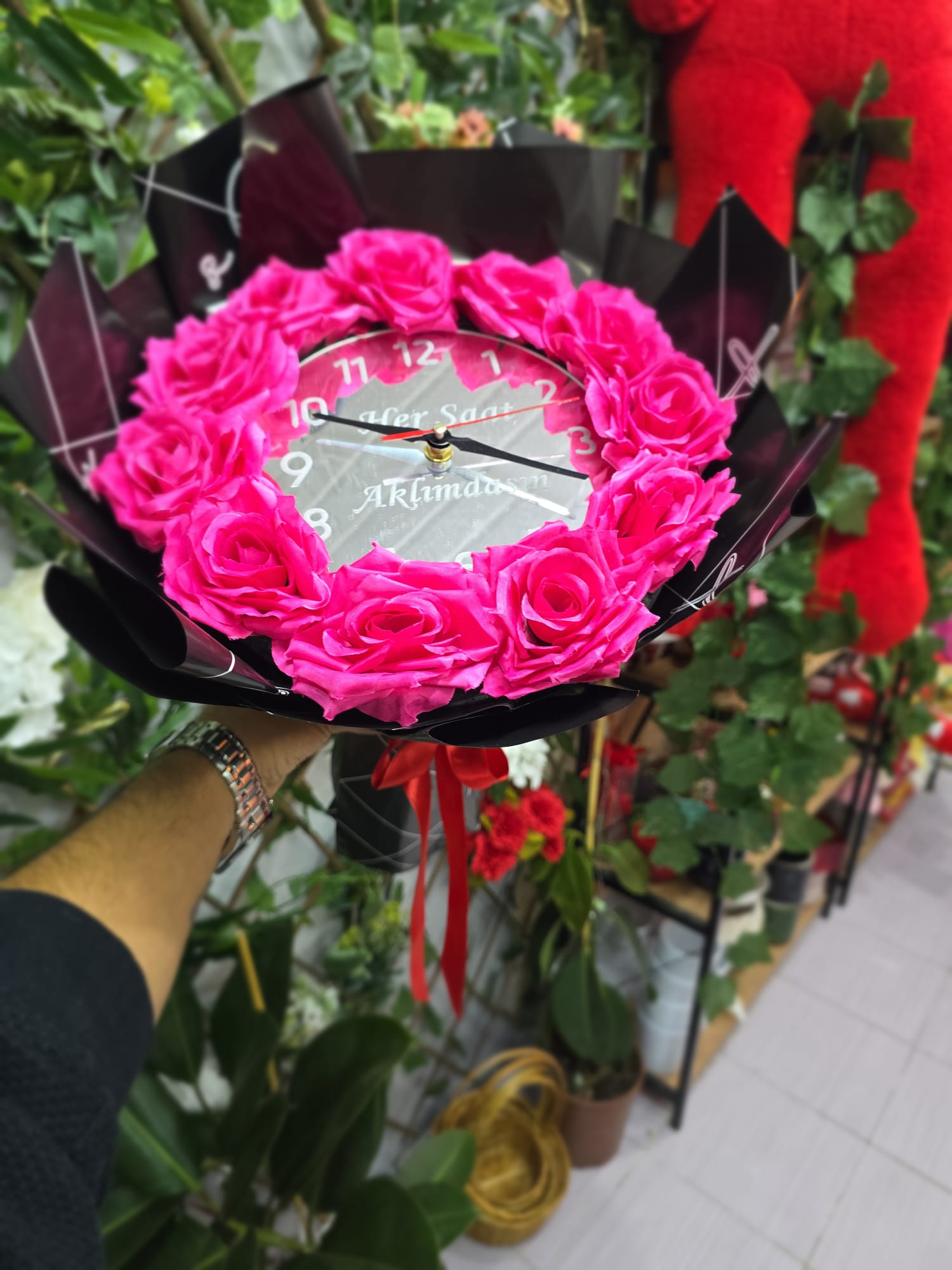 SAATLİ AYNALI BUKET